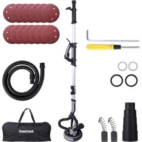Drywall Sander, KOKEBREN 750W Electric Drywall Sander 7 Variable Speed 900-1800 RPM Sander with LED Light, 14 Pcs Sanding discs, Extendable Handle, Dust Hose, Storage Bag