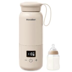 Portable Bottle Warmer for Travel, 10 Oz Baby Bottle Warmer with Adjustable Temp & Keep Warm for Formula, Breastmilk, Super Fast Charging & Cordless Milk Warmer, Rechargeable Water Warmer