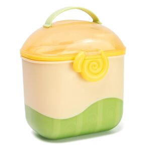 Baby Formula Container to Go 550ML Formula Dispenser On the Go with Snap-On Lid Fork and Spoon for Toddler Travel (Peach)