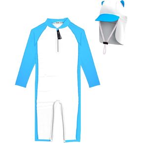 حديثي الولادة يسبح الطفل لطفلة طفح طفح طفل طويل UPF 50+ حماية من أشعة الشمس مع مجموعة من الشمس قبعة in Kuwait