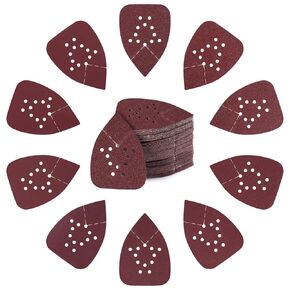 100 PCS Mouse Sanding Pads 12 Holes Mouse Detail Sander Sandpaper Aluminum Oxide Sanding Sheets for Wood, Metal, and Plastic 120 Grit