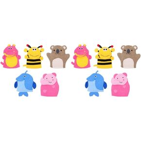 Kisangel 10Pcs Baby Bath Loofah Sponge Gloves Kids Bath Gloves Cartoon Bath Towel Animal Shape Bath Puppet Shower Puff for Baby Shower Glove Wash Clothes