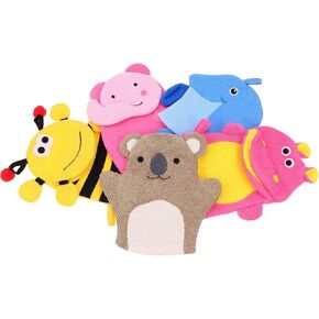 kisangel 10pcs baby bath bath loofah قفازات اسفنجة الأطفال قفازات حمام الرسوم المتحركة منشفة حيوانات حيوان دمية دش للاستحمام للاستحمام قفاز غسل الملابس