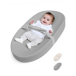 COMOMY Baby Changing Pad with Wipeable & Waterproof PU Cover, Contoured Diaper Changing Pad for Dresser with Non-Slip Safety Belt, Portable and Lightweight, Large Cushioned Foam, Creamy White