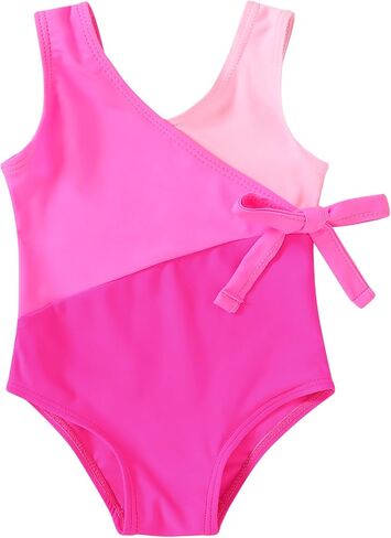 Happy Town Toddler Swimsuit Girl One Piece Bathing Suit Color Block Swimwear Baby Summer Beach Wear in Kuwait