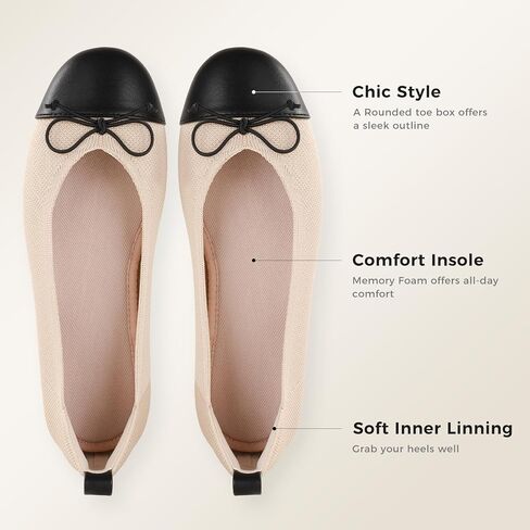أحذية Ankis Ballet Flats للنساء ، وشقق مستديرة من إصبع القدم غير الرسمي للنساء الأنيق واليومية in Kuwait