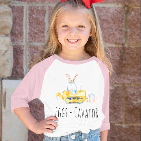 Happy Easter Shirts Toddler Eggs Cavator Shirt Cute Easter Bunny Tees Baby Girls Boys Peep Long Sleeve Tops in Saudi Arabia