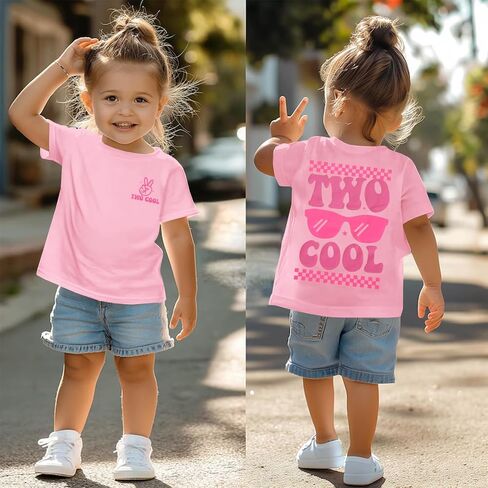2nd Birthday Shirt Girl Two Cool 2 Year Old Outfit Girl Second Birthday Tshirt Bday Party Gift Short Sleeve Tee Top in Kuwait