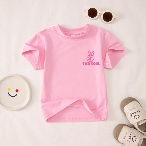2nd Birthday Shirt Girl Two Cool 2 Year Old Outfit Girl Second Birthday Tshirt Bday Party Gift Short Sleeve Tee Top in Kuwait