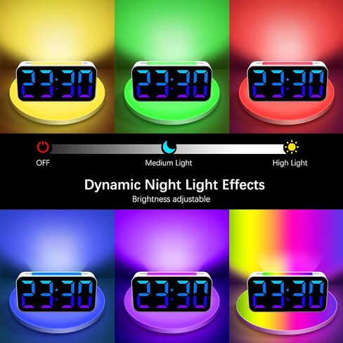 منبهات عالية لغرف النوم ذات النوم الثقيل، ساعة رقمية مع ضوء ليلي، شاشة كبيرة، منبه مزدوج، قيلولة بعد الظهر، ساعة منبه بجانب السرير قابلة للتعتيم للأطفال والمراهقين والأولاد والبنات in Kuwait