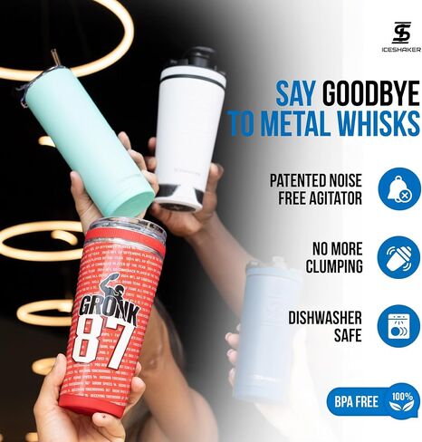 Ice Shaker Stainless Steel Shaker Bottle | 26oz, Galaxy | Stays Cold for 30+ Hours | Insulated Cup with Twist-on Agitator | Odor-Free Shaker Cup for Protein Shakes, Water, Smoothies, Cocktails in Saudi Arabia