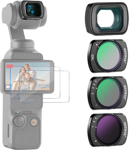 NEEWER 0.75X Wide Angle Lens Compatible with DJI Osmo Pocket 3 Creator Combo Accessories, Magnetic Multicoated Aspherical Action Camera Lens with 108° Expanded FOV & 2X Cleaning Cloth in Saudi Arabia