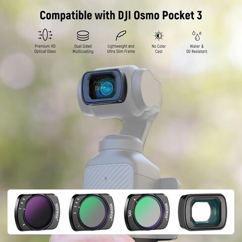 NEEWER 0.75X Wide Angle Lens Compatible with DJI Osmo Pocket 3 Creator Combo Accessories, Magnetic Multicoated Aspherical Action Camera Lens with 108° Expanded FOV & 2X Cleaning Cloth in Saudi Arabia