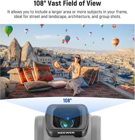 NEEWER 0.75X Wide Angle Lens Compatible with DJI Osmo Pocket 3 Creator Combo Accessories, Magnetic Multicoated Aspherical Action Camera Lens with 108° Expanded FOV & 2X Cleaning Cloth in Saudi Arabia