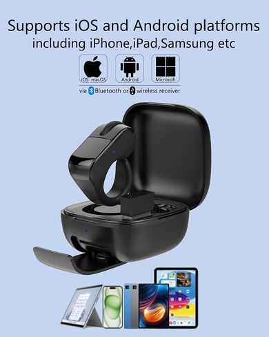 ZTYTO Tiktok Scrolling Ring with a Touchpad,Bluetooth/Wireless Scroller for iPhone/Android/PC,Remote Control for Kindle App/Camera/Video Recording (Black) in Kuwait