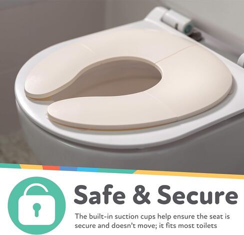 Nuby Folding Potty Seat and Bag - Toddler Travel Essential - Travel Toilet Seat for Toddlers 18+ Months - White in Kuwait