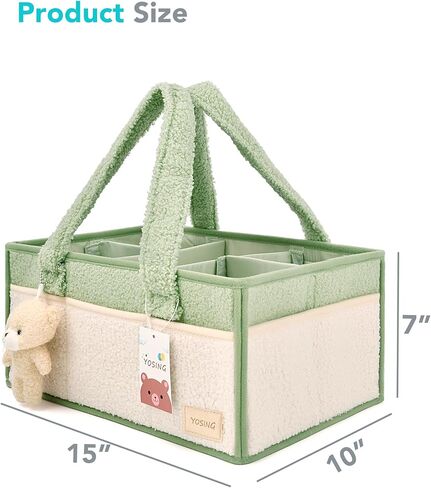 yoses diaper caddy organizer ، caddy diaper baby for change table ، caddy nechnor for car travel ، storage storage justery carery for diapers for baby ، gray+ white in Kuwait