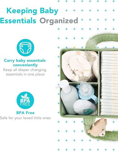 yoses diaper caddy organizer ، caddy diaper baby for change table ، caddy nechnor for car travel ، storage storage justery carery for diapers for baby ، gray+ white in Kuwait