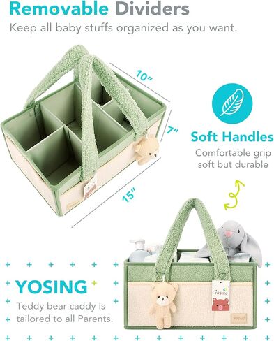 yoses diaper caddy organizer ، caddy diaper baby for change table ، caddy nechnor for car travel ، storage storage justery carery for diapers for baby ، gray+ white in Kuwait