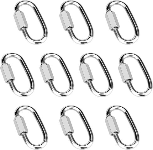 2 Pcs 3" 316 Stainless Steel Screw Chain Quick Links, Carabiner 1540LB Capacity Repair Utility Links Safety Chain Connector for Camping Outdoor Equipment Locking Hammocks Harness Leash in Saudi Arabia