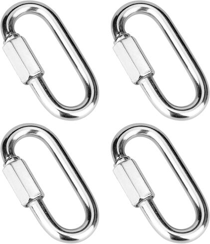 2 Pcs 3" 316 Stainless Steel Screw Chain Quick Links, Carabiner 1540LB Capacity Repair Utility Links Safety Chain Connector for Camping Outdoor Equipment Locking Hammocks Harness Leash in Saudi Arabia