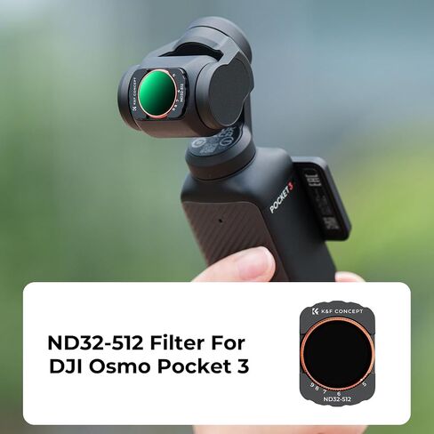K&F Concept Magnetic ND Filter Kit for DJI Osmo Pocket 3 Creator Combo -4-Pack (ND4+ND8+ND16+ND32), Optical Glass/HD/Multi-Coated Filters in Kuwait