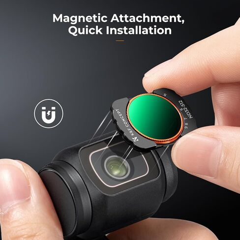 K&F Concept Magnetic ND Filter Kit for DJI Osmo Pocket 3 Creator Combo -4-Pack (ND4+ND8+ND16+ND32), Optical Glass/HD/Multi-Coated Filters in Kuwait