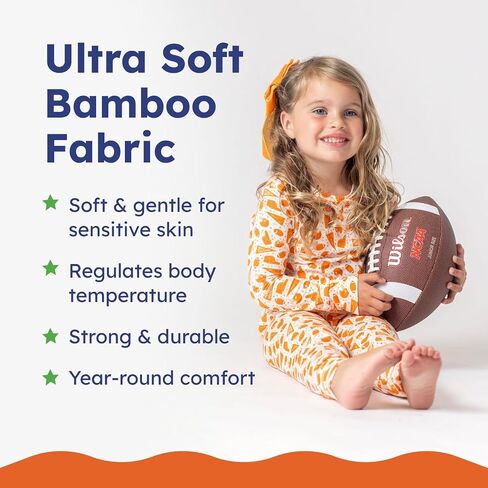 Soft Viscose from Bamboo Toddler Pajamas – 2-Piece Snug-Fit Pajama Set for Boys & Girls in Saudi Arabia