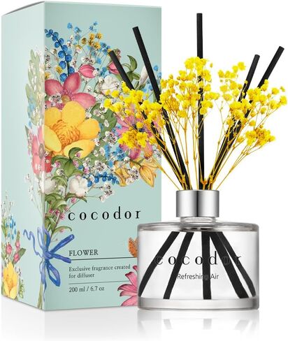 مجموعة ناشر القصب الزهري من كوكودور / 6.7 أونصة / ناشر رائحة الفانيليا الكشميرية مع عصي ناشر عطر منزلي لديكور رف الحمام in Kuwait