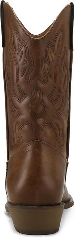 mysoft Women's Wide Calf Cowboy Boots Pull-On Mid-Calf Embroidered Pointed Toe Retro Western Boots in Saudi Arabia