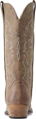 IUV Cowboy Boots for Women Mid Calf Fashion Cowgirl Boots with Embroidery Western Snip Toe in Saudi Arabia