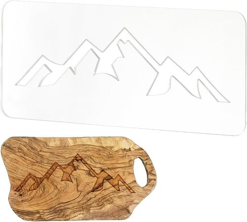 BENECREAT Mountain Clear Acrylic Router Inlay Template, Woodworking Router Template with Protective Film for Creating Unique Inlays in Signs, Charcuterie Boards, 11.8x5inch, 4.5mm Thick in Saudi Arabia