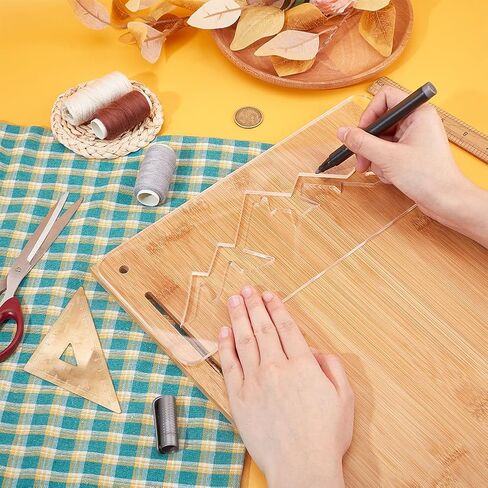 BENECREAT Mountain Clear Acrylic Router Inlay Template, Woodworking Router Template with Protective Film for Creating Unique Inlays in Signs, Charcuterie Boards, 11.8x5inch, 4.5mm Thick in Saudi Arabia