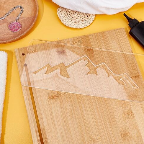 BENECREAT Mountain Clear Acrylic Router Inlay Template, Woodworking Router Template with Protective Film for Creating Unique Inlays in Signs, Charcuterie Boards, 11.8x5inch, 4.5mm Thick in Saudi Arabia