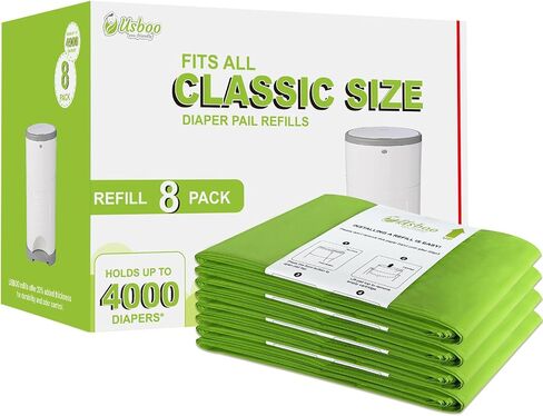 عبوات متوافقة مع Dekor Classic Diaper Pail Beards | 4 حزمة | ديبر يمكن التخلص منها تعبئة سطل | سمك إضافي | سريع وسهل استبدال | كرز أزهار المعطرة | يحمل ما يصل إلى 2000 حفاضات in Saudi Arabia
