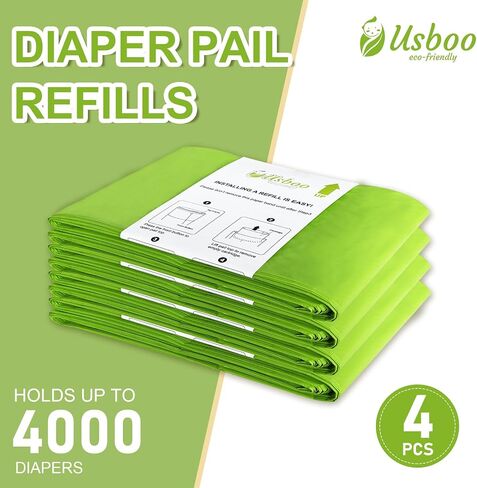 عبوات متوافقة مع Dekor Classic Diaper Pail Beards | 4 حزمة | ديبر يمكن التخلص منها تعبئة سطل | سمك إضافي | سريع وسهل استبدال | كرز أزهار المعطرة | يحمل ما يصل إلى 2000 حفاضات in Saudi Arabia
