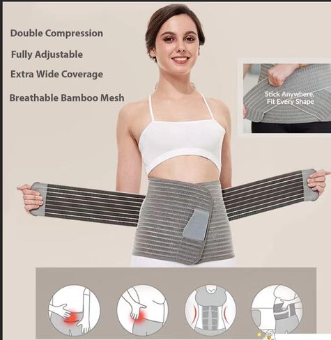 Bell Band Band Binder Binder Binder مع لفات فرقة دعم الضغط المزدوجة لرعاية واستعادة ما بعد الولادة ، S/M in Kuwait