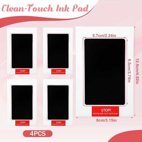 4-Pack Inkless Baby Hand and Footprint Kit, Newborn Footprint Kits No Mess Ink Pad for Baby Hand and Footprints Clean Touch Foot Printing Kit for Newborns and Small Animals (Black) in Saudi Arabia