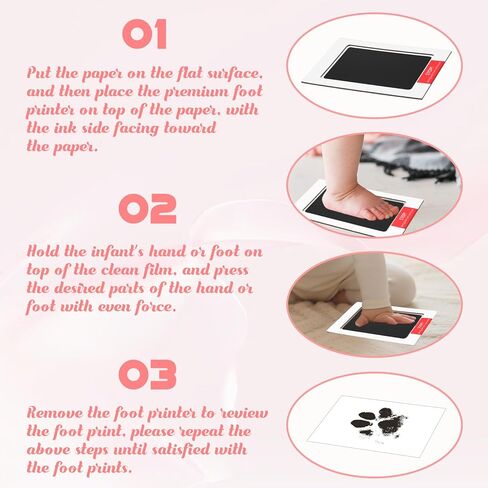 4-Pack Inkless Baby Hand and Footprint Kit, Newborn Footprint Kits No Mess Ink Pad for Baby Hand and Footprints Clean Touch Foot Printing Kit for Newborns and Small Animals (Black) in Saudi Arabia