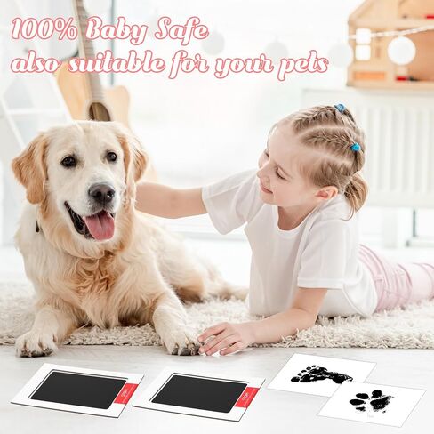 4-Pack Inkless Baby Hand and Footprint Kit, Newborn Footprint Kits No Mess Ink Pad for Baby Hand and Footprints Clean Touch Foot Printing Kit for Newborns and Small Animals (Black) in Saudi Arabia