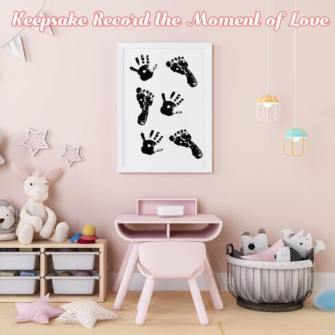 4-Pack Inkless Baby Hand and Footprint Kit, Newborn Footprint Kits No Mess Ink Pad for Baby Hand and Footprints Clean Touch Foot Printing Kit for Newborns and Small Animals (Black) in Saudi Arabia
