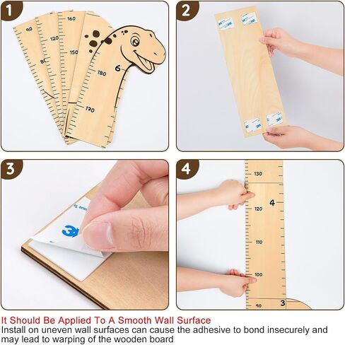 FIOBEE Growth Chart for Wall Wooden Kids Height Chart with DIY Stickers Cute Height Measurement Ruler for Toddler Baby Boys Girls Nursery Room Decor, Dinosaur in Saudi Arabia