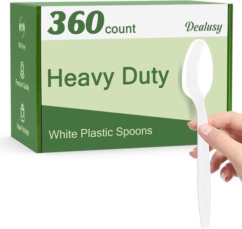 360 Count Clear Plastic Spoons Disposable, BPA-Free, Heat Resistant, Solid and Durable Disposable Spoons Heavy Duty Bulk, Premium Spoons plastic disposable for Party Supply in Saudi Arabia