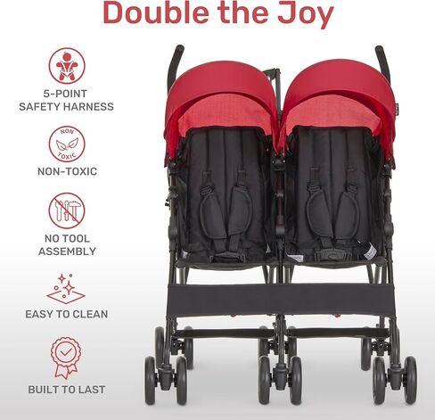 Dream On Me Twin Venture Umbrella Stroller in Red in Saudi Arabia