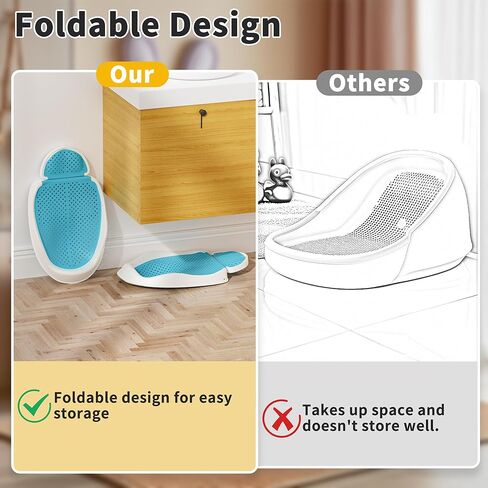 Baby Bathtub Support for Babies 0-6 Months, Foldable Portable Infant Bathtub, Ergonomic Mesh Baby Bath Tub, Grey in Kuwait
