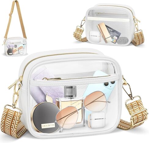 MOMSIV Clear Crossbody Bag, Stadium Approved Clear Bags with Adjustable Strap Clear Stadium Bag for Women Men Concerts Sports in Saudi Arabia