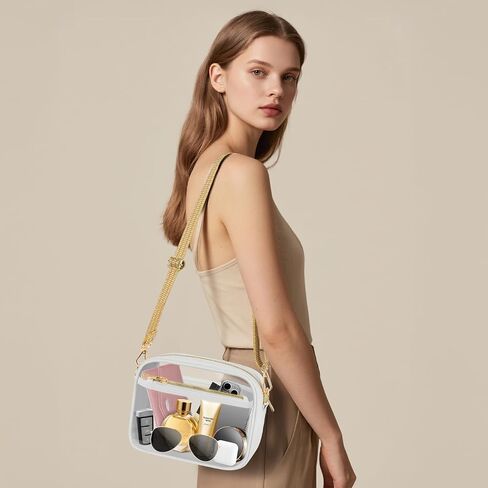 MOMSIV Clear Crossbody Bag, Stadium Approved Clear Bags with Adjustable Strap Clear Stadium Bag for Women Men Concerts Sports in Saudi Arabia