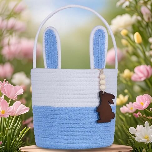 سلال عيد الفصح للأطفال سلة عيد الفصح الفارغة للفتيان مع الفتيات مع Bunny Tag Egge Gifts Fastion Studdler Toddler Babys First Easter Basket in Kuwait