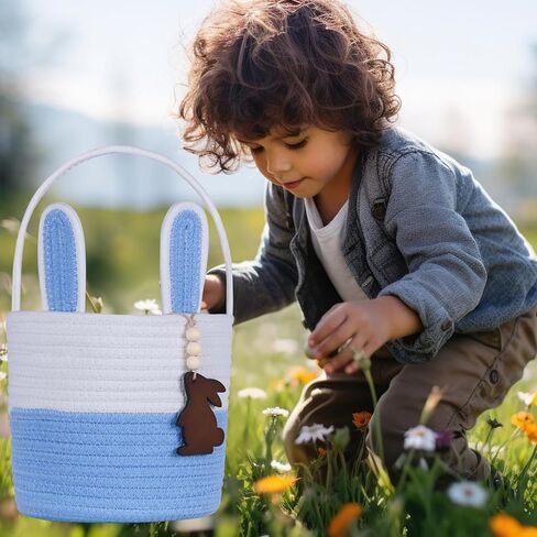 سلال عيد الفصح للأطفال سلة عيد الفصح الفارغة للفتيان مع الفتيات مع Bunny Tag Egge Gifts Fastion Studdler Toddler Babys First Easter Basket in Kuwait