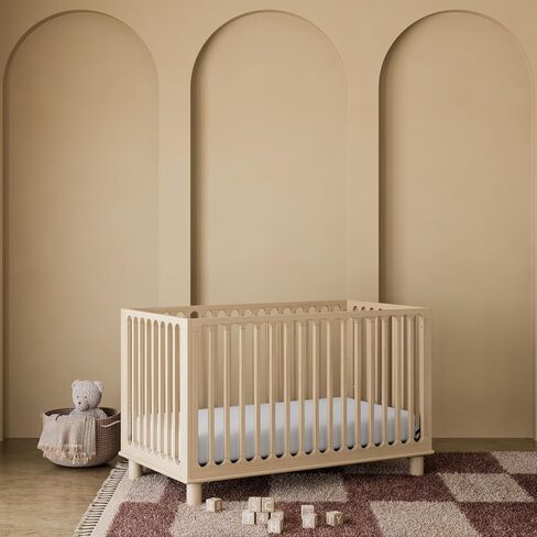 Storkcraft Sicily Deluxe 3-in-1 Convertible Crib with Bonus Toddler Guardrail (Driftwood) – GREENGUARD Gold Certified, Toddler Safety Guardrail Included, Fits Standard Crib Mattress in Saudi Arabia